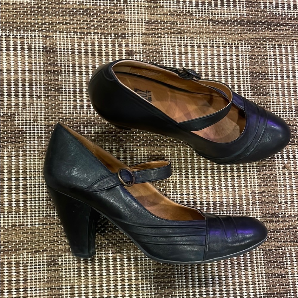 Miz Mooz Black Mary Jane Block Heels